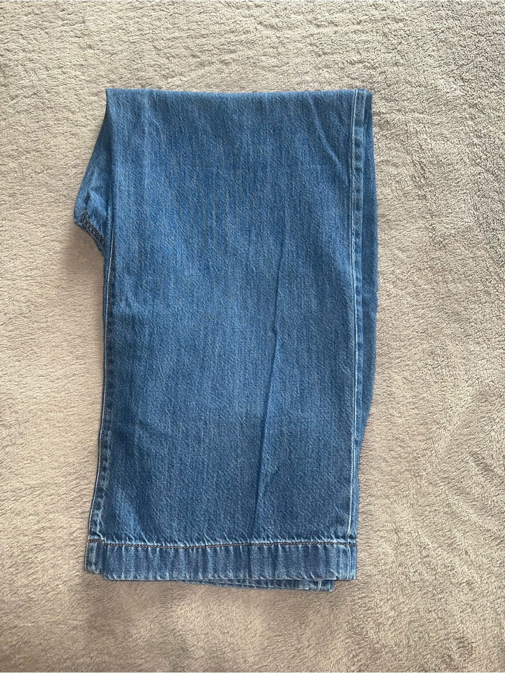 Madewell Baggy Pleated Straight Leg Jeans - Blue Denim - Picture 6 of 8